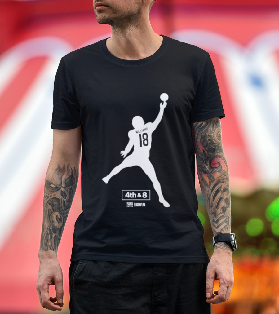 Caleb Williams 18 Chicago 4th & 8 Football T-Shirt