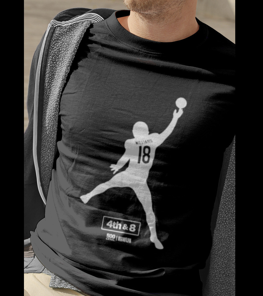 Caleb Williams 18 Chicago 4th & 8 Football T-Shirt