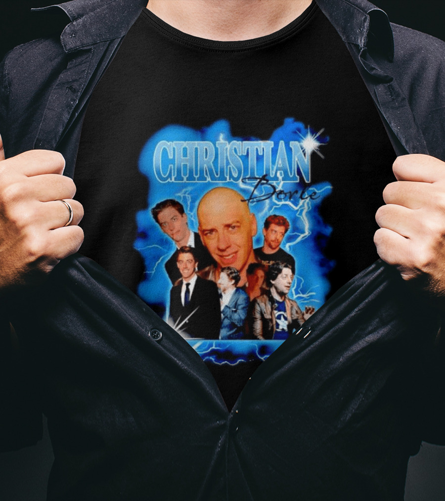 Christian Borle Lightning Bald Images Blue T-Shirt
