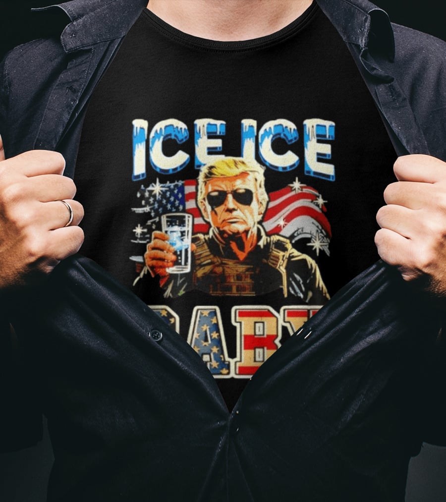Ice Ice Baby Trump American Flag T-Shirt