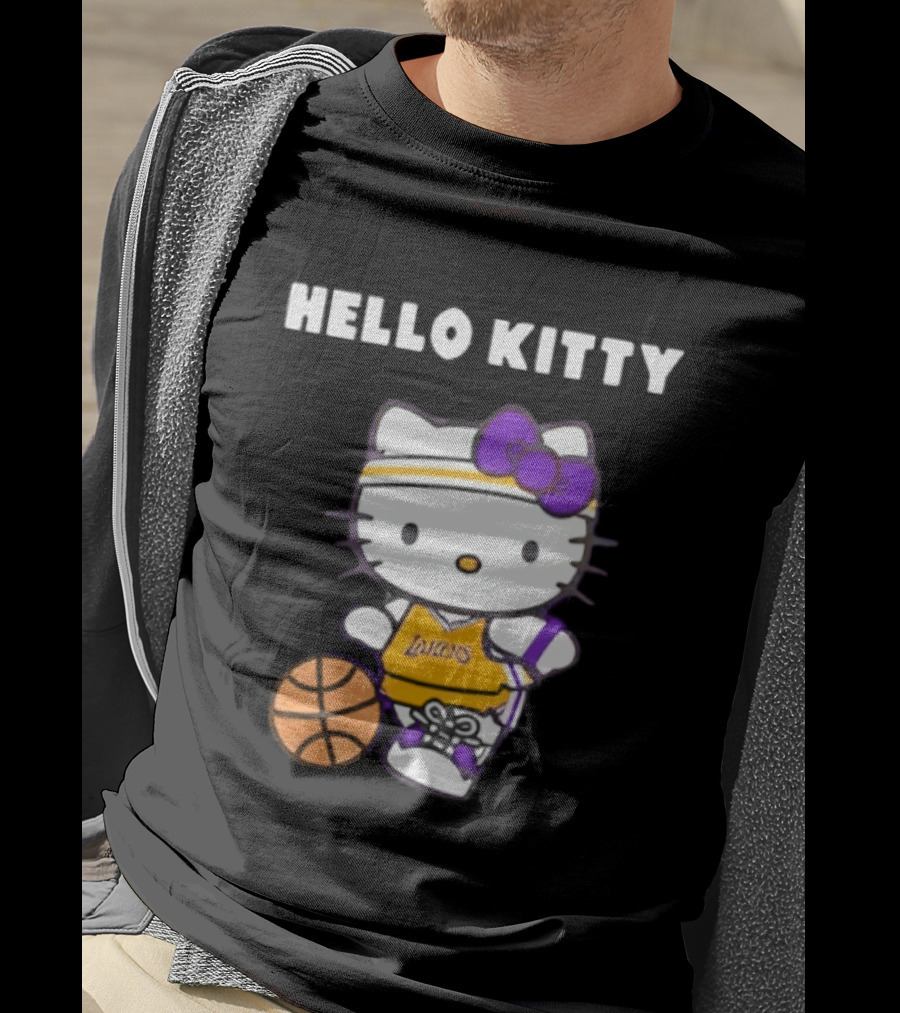 Los Angeles Lakers Hello Kitty Basketball Collaboration T-Shirt