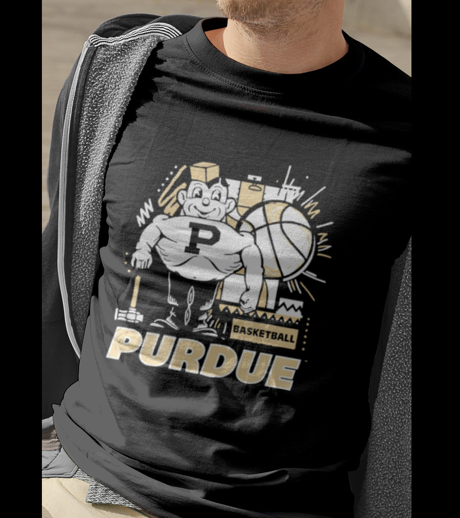 Purdue Basketball Mascot With Basketball T-Shirt