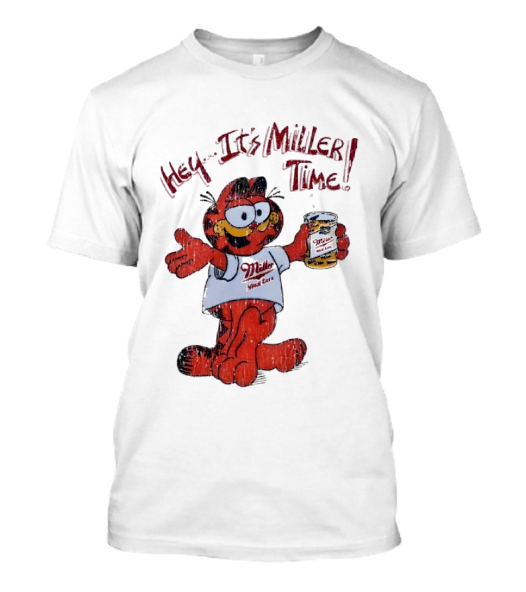 Hey It's Miller Time Garfield Comic T-Shirt
