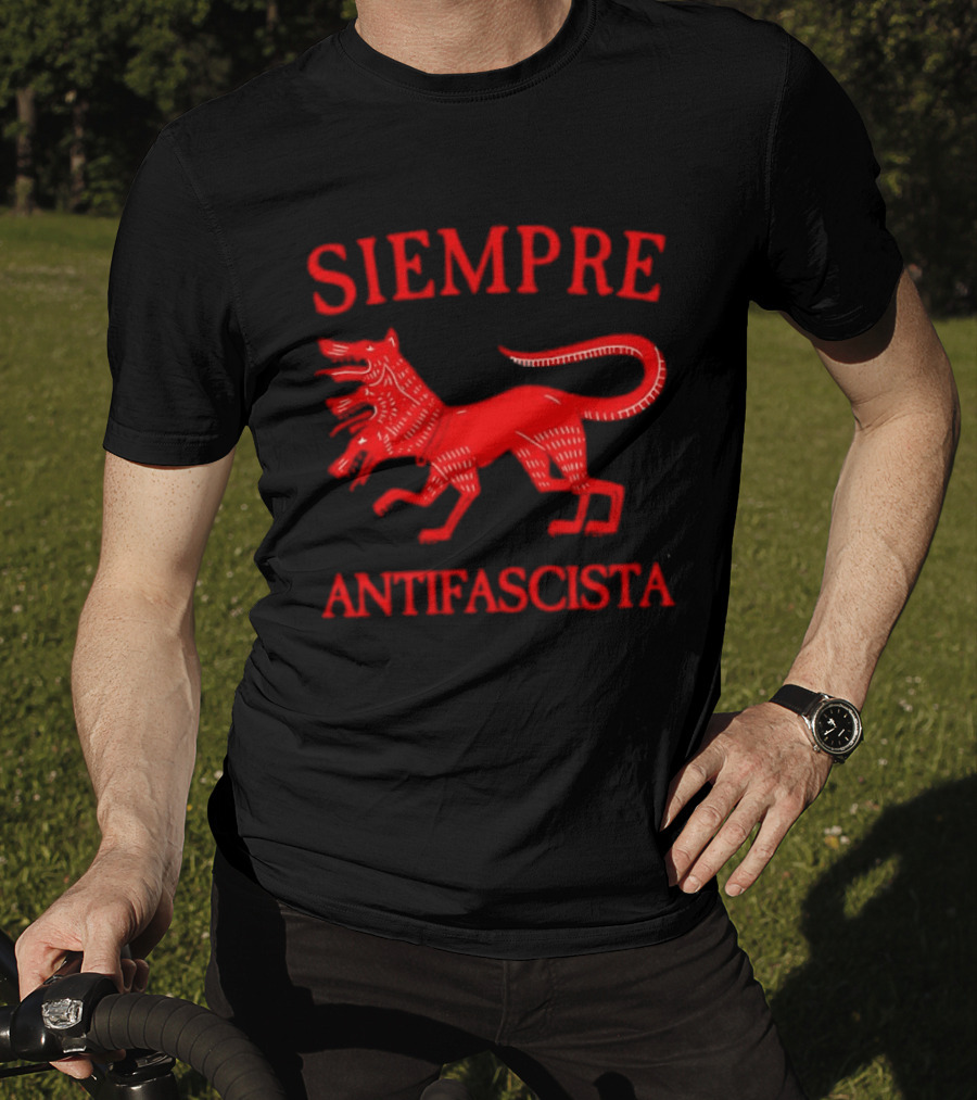 Siempre Antifascista Three Headed Dog Cerberus T-Shirt