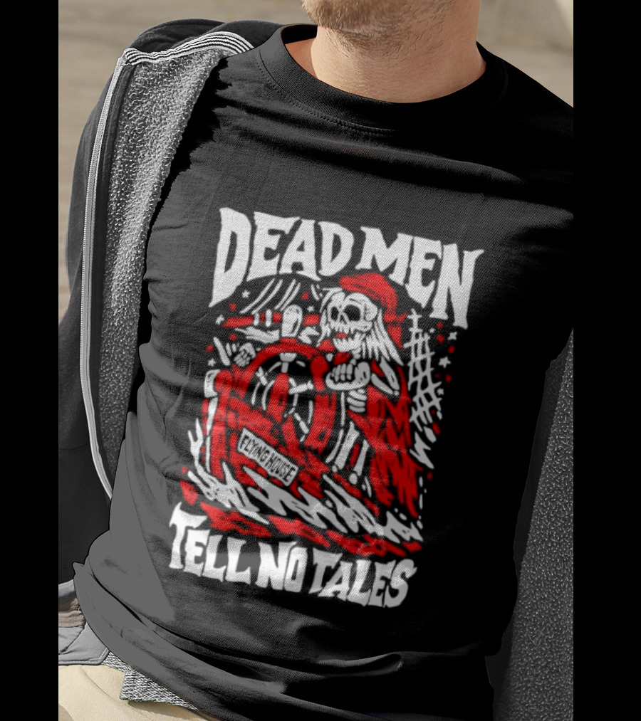 Dead Men Tell No Tales Skeleton Pirate Wheel T-Shirt