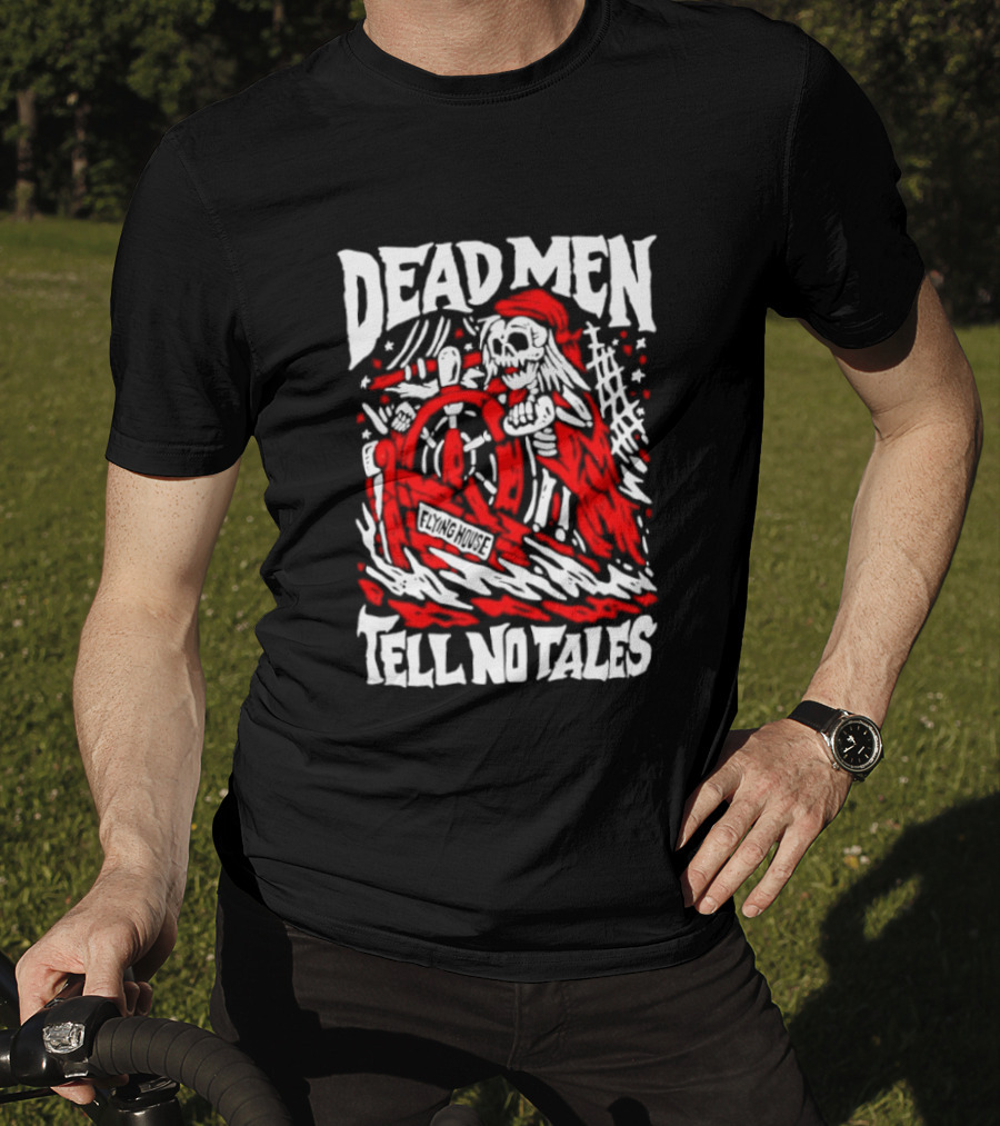 Dead Men Tell No Tales Skeleton Pirate Wheel T-Shirt
