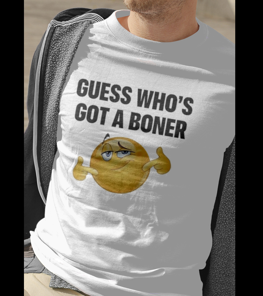 Guess Who's Got A Boner Emoji Pointing Hands T-Shirt
