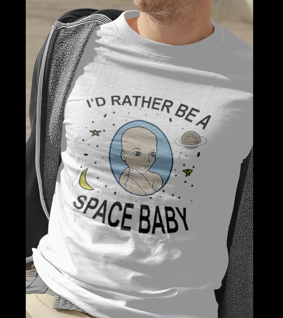 I'd Rather Be A Space Baby With Planetary Wonders Moon And Stars T-Shirt