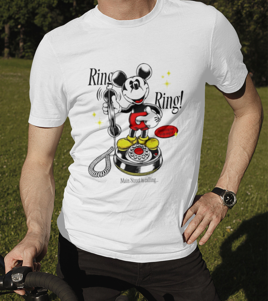 Mickey Mouse Ring Ring Main Street Is Calling Connecting With Imagination T-Shirt