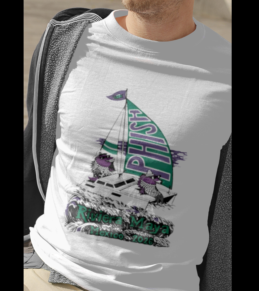Phish Riviera Maya Mexico 2026 Sailboat Dolphins T-Shirt
