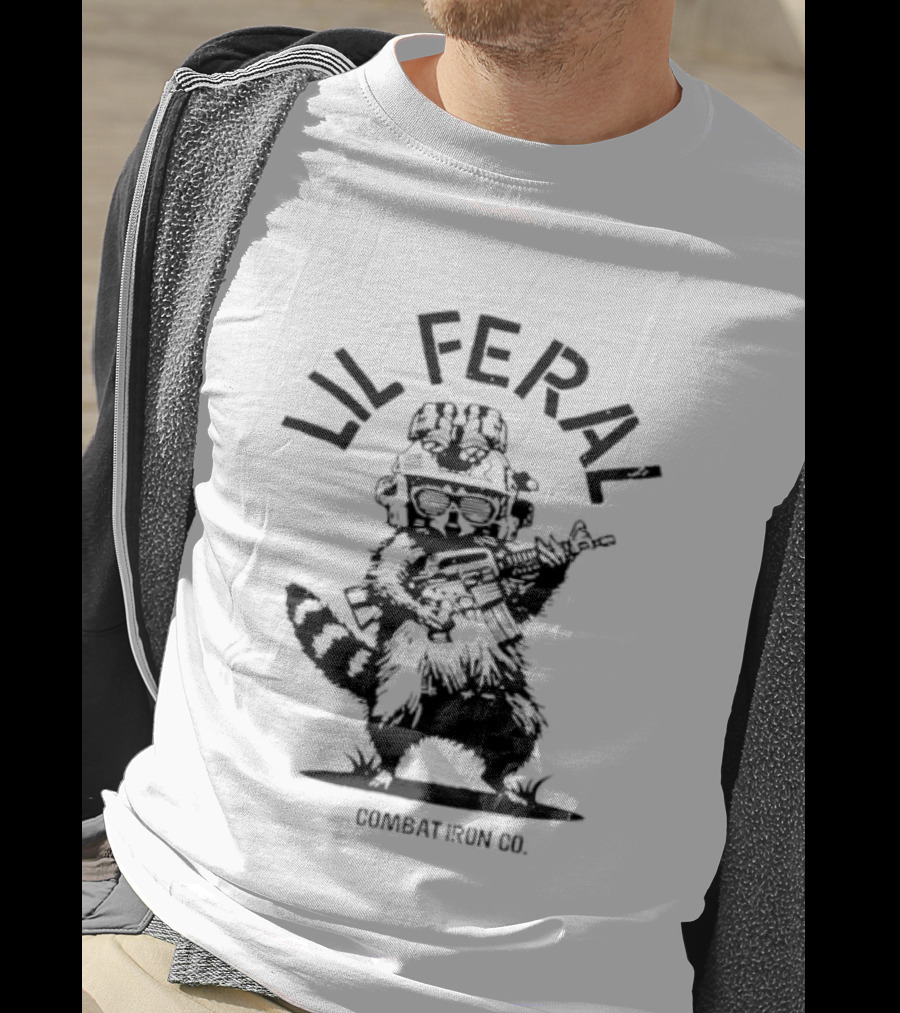 Lil Feral Combat Iron Raccoon Street Rat Society T-Shirt