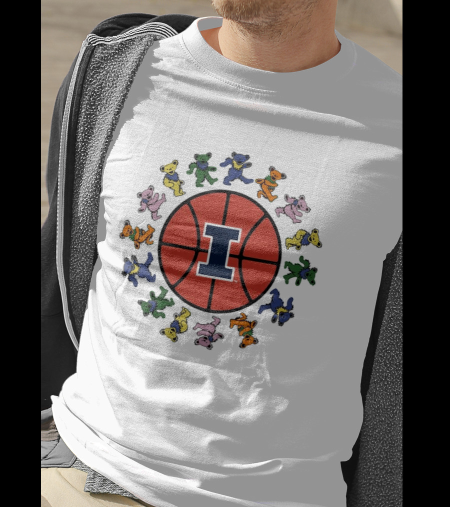 University Of Illinois Grateful Dead Bears Basketball T-Shirt