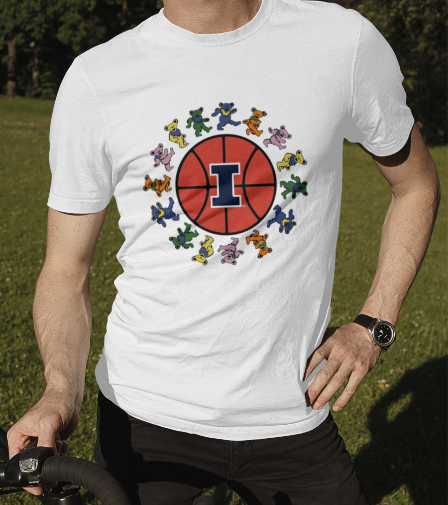 University Of Illinois Grateful Dead Bears Basketball T-Shirt