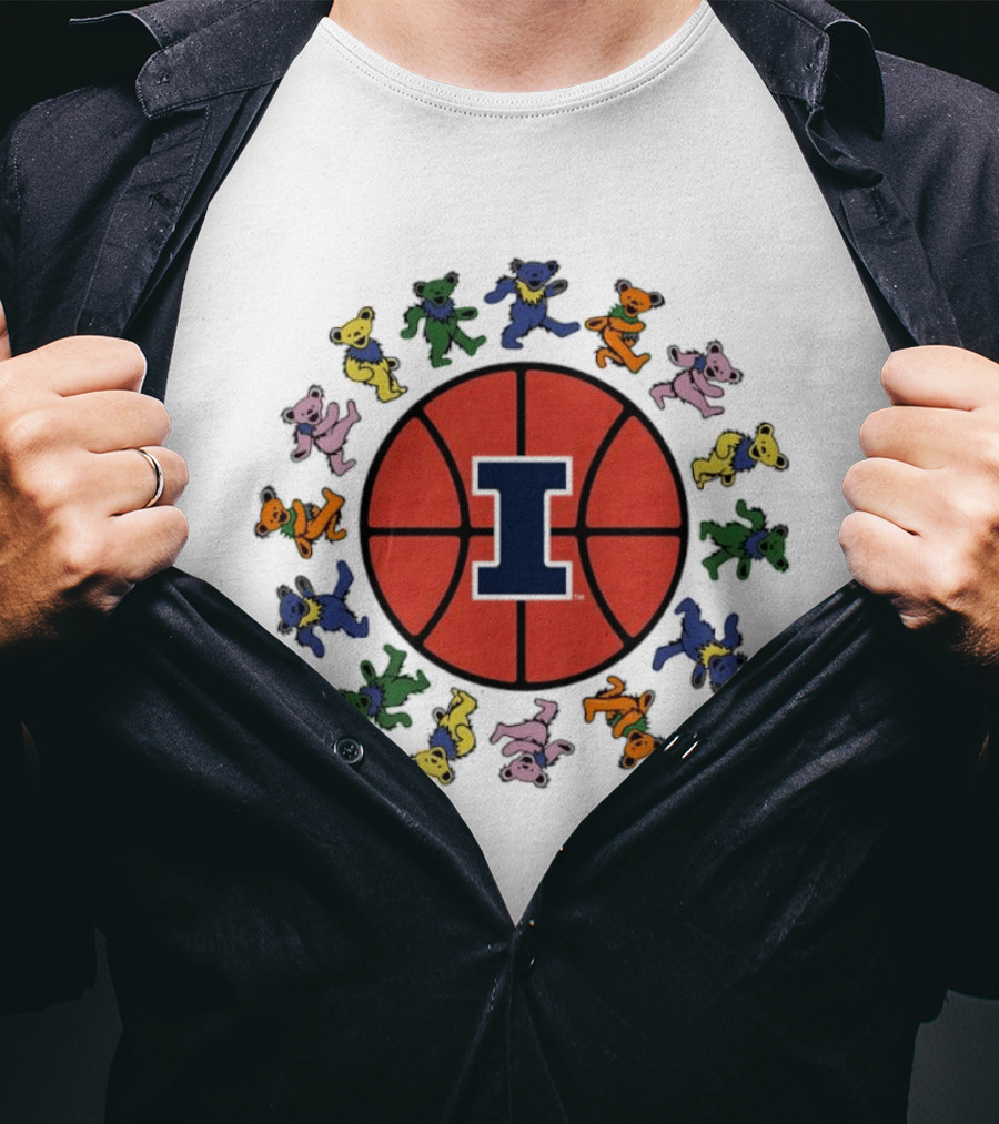 University Of Illinois Grateful Dead Bears Basketball T-Shirt