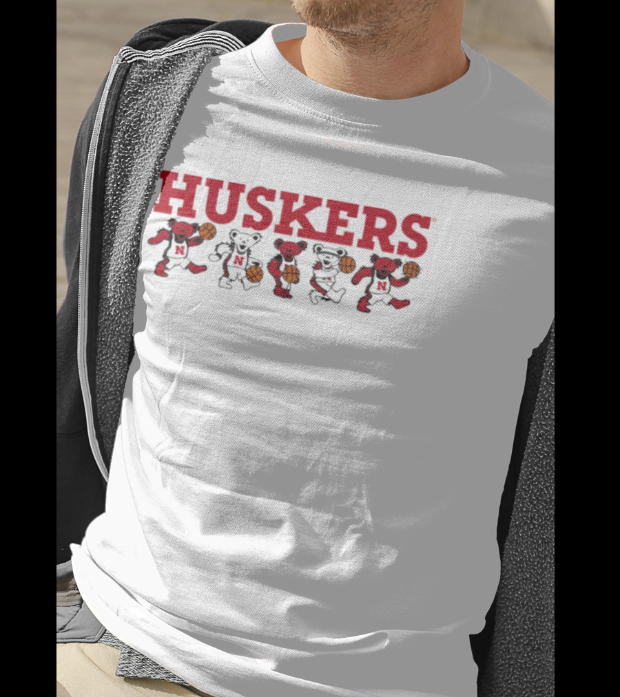 Huskers Grateful Dead Dancing Bears Basketball T-Shirt