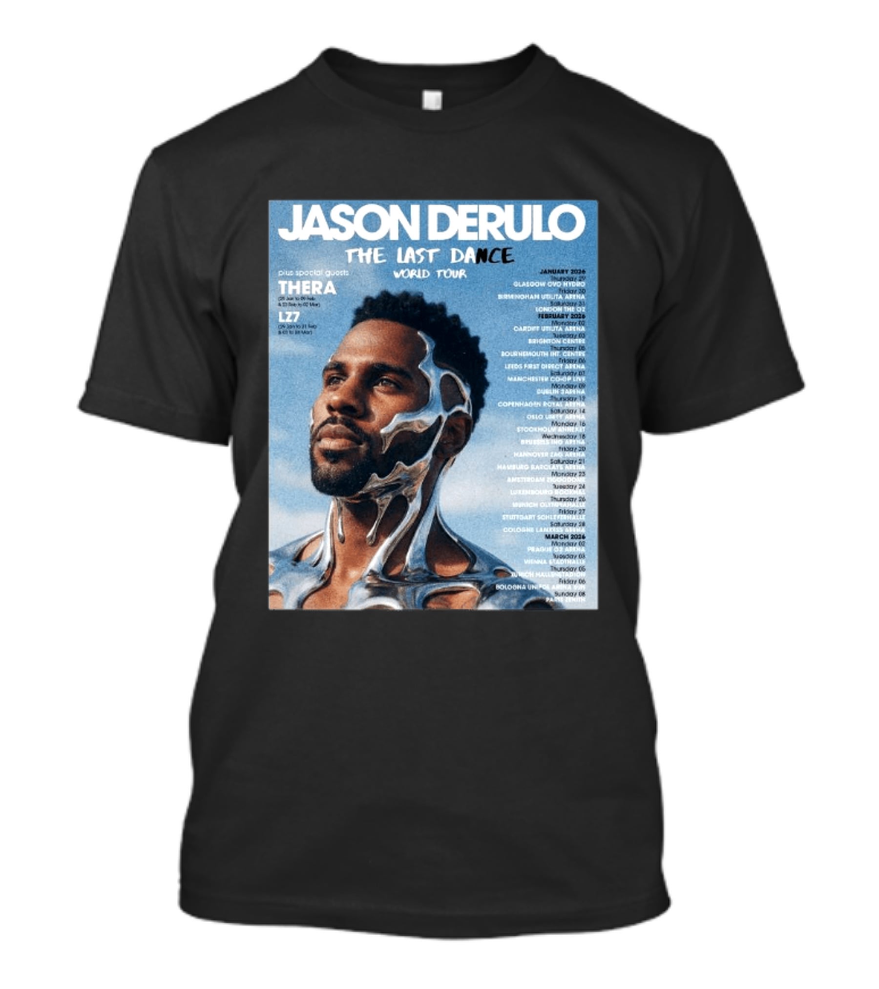 Jason Derulo The Last Dance World Tour 2026 Schedule Tour Dates T-Shirt