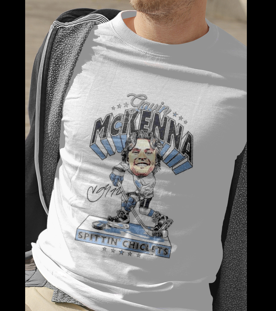 Spittin Gavin McKenna Penn State Nittany Lions NCAA Hockey Spittin Chiclets T-Shirt