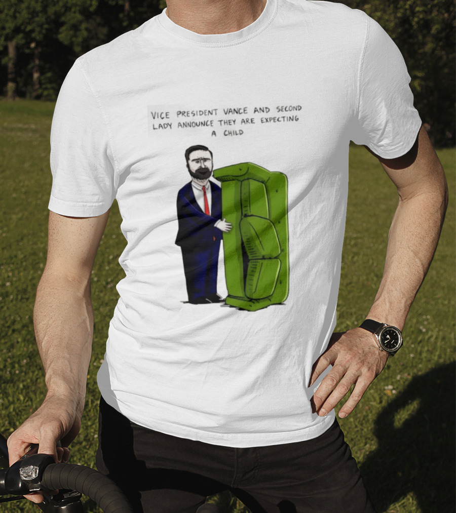Vice President Vance And Second Lady Expecting Child Iconic Couch Scene T-Shirt