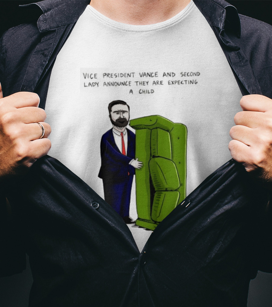 Vice President Vance And Second Lady Expecting Child Iconic Couch Scene T-Shirt