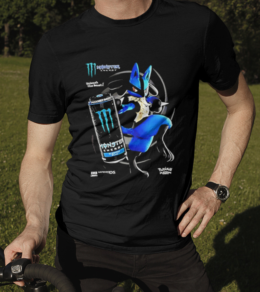 Pokémon Lucario Monster Energy Can Líquido Azulado Invigorante T-Shirt