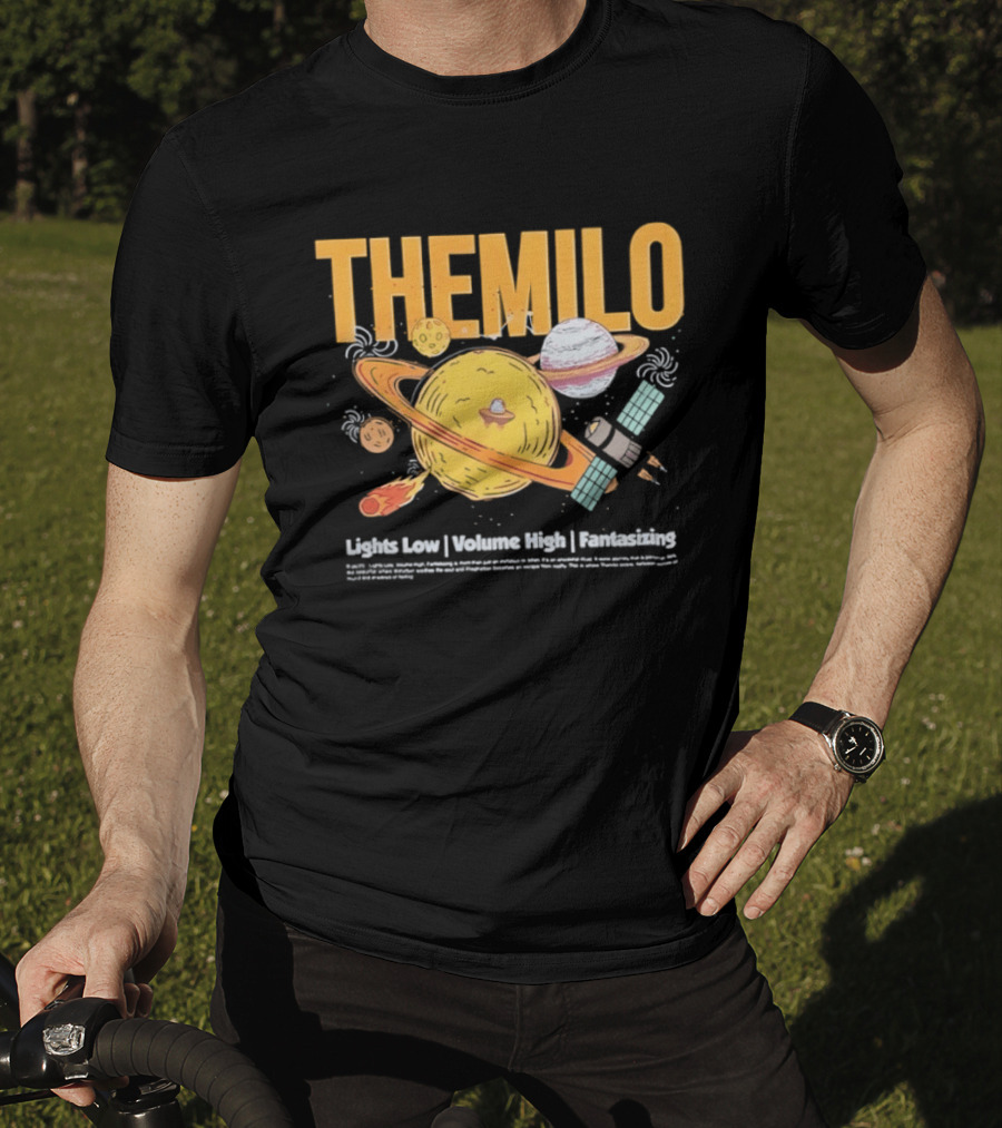 The Milo Space Planets Lights Low Volume High Fantasizing T-Shirt