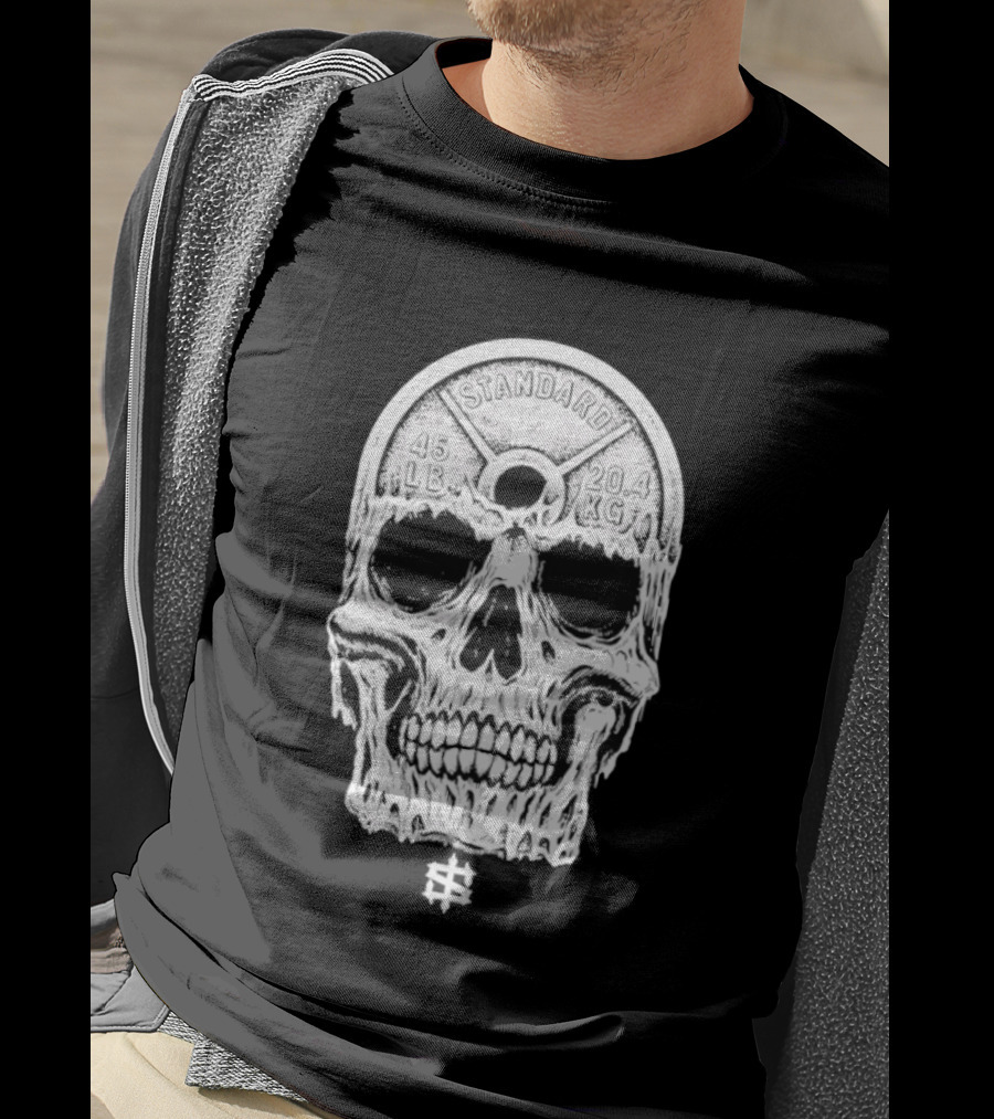 Standard 45 LB 20.4 KG Skull Weights T-Shirt