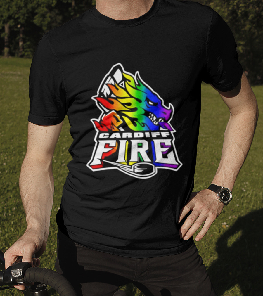 Cardiff Fire Pride Rainbow Hockey T-Shirt