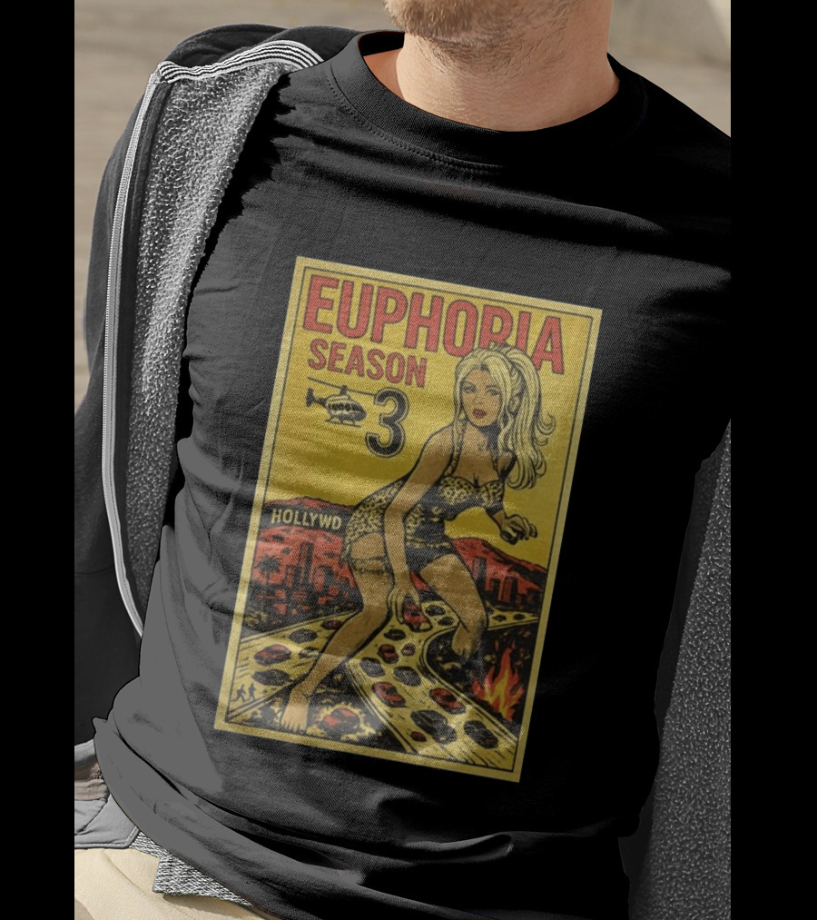 Euphoria Season 3 Hollywood Giant Woman Retro Comic T-Shirt