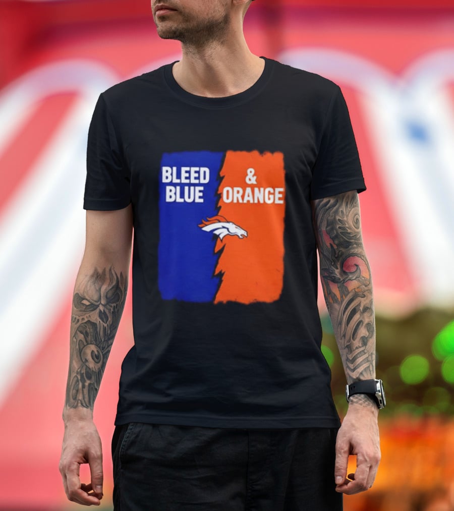 Bleed Blue And Orange Denver Broncos T-Shirt