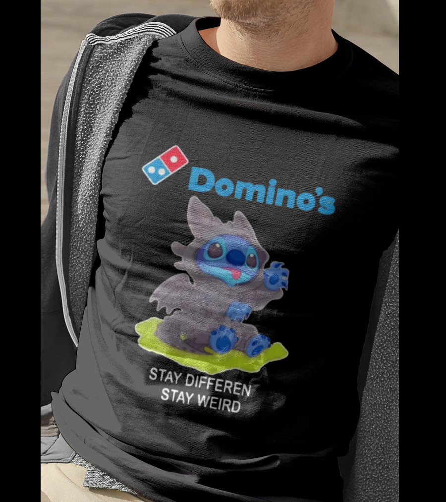 Domino's Pizza Collab Toothless Stitch Stay Different Stay Weird T-Shirt