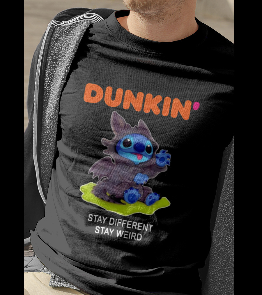 Dunkin' Toothless Stitch Stay Different Stay Weird T-Shirt