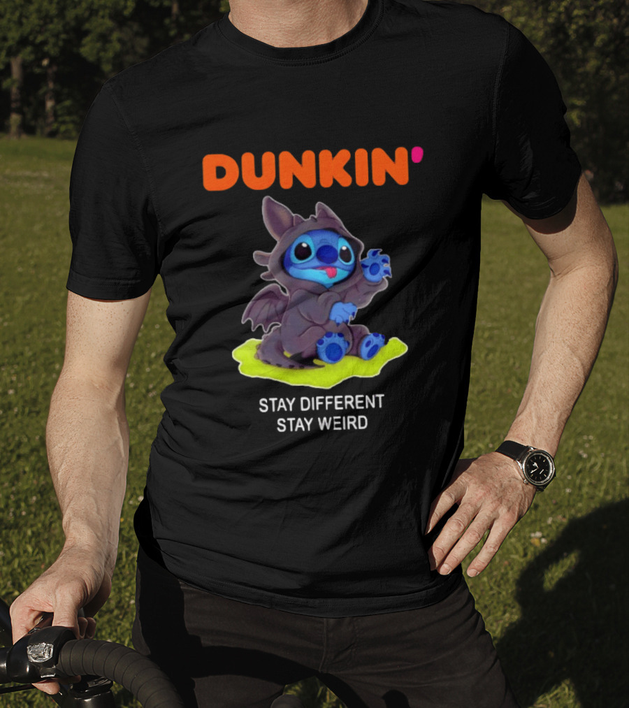Dunkin' Toothless Stitch Stay Different Stay Weird T-Shirt