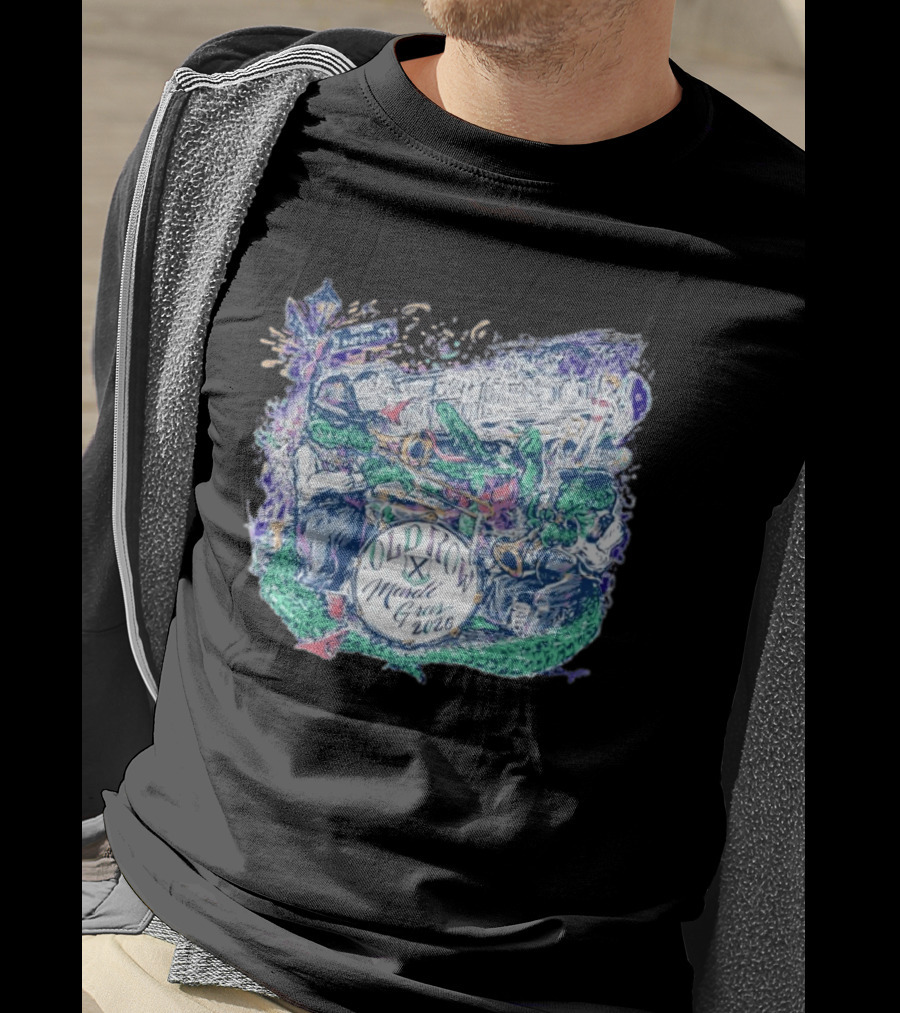 Old Row Mardi Gras 2026 Bourbon Street Alligator Band T-Shirt