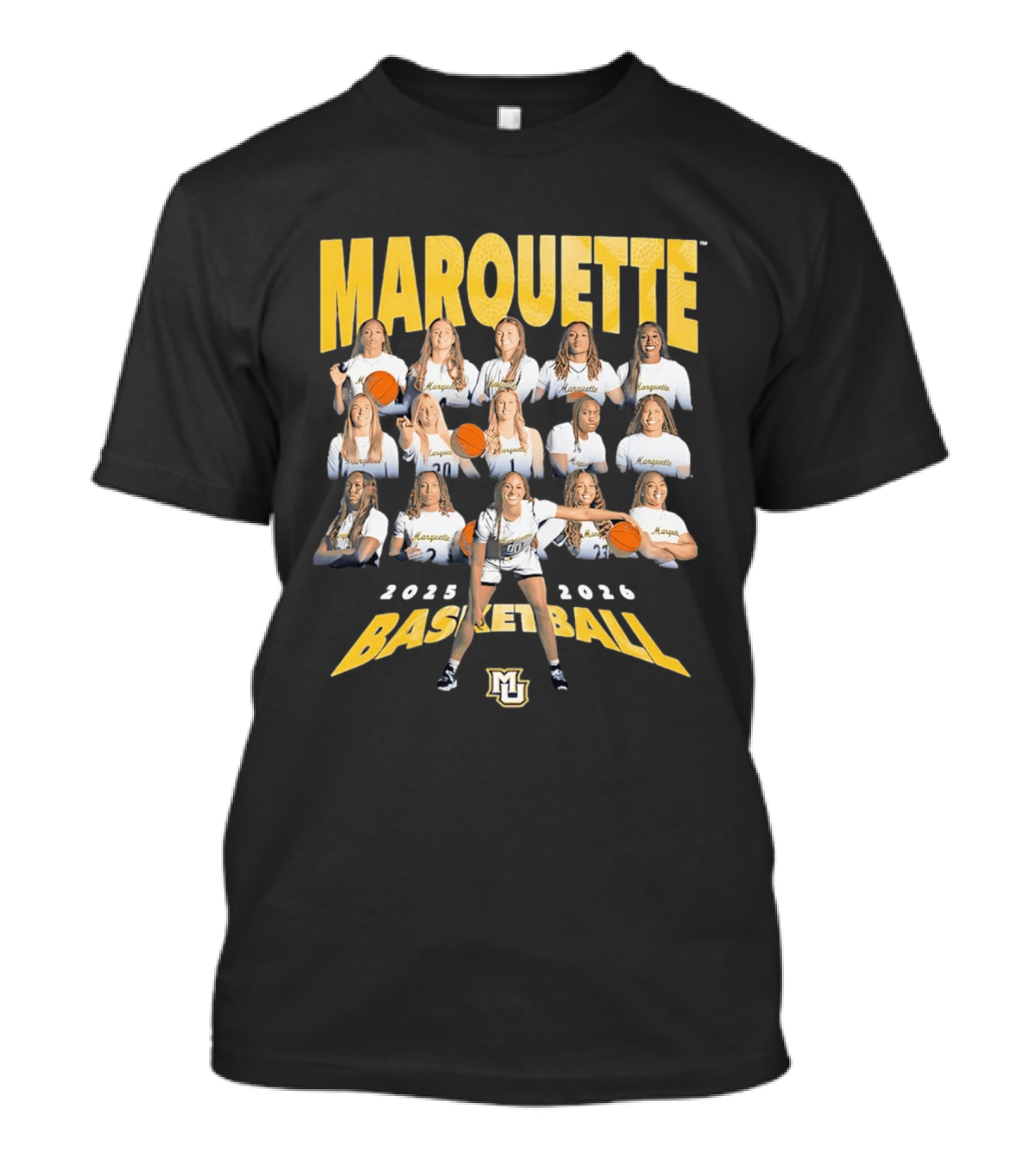 Marquette 2025 2026 Women's Basketball Team Collage T-Shirt
