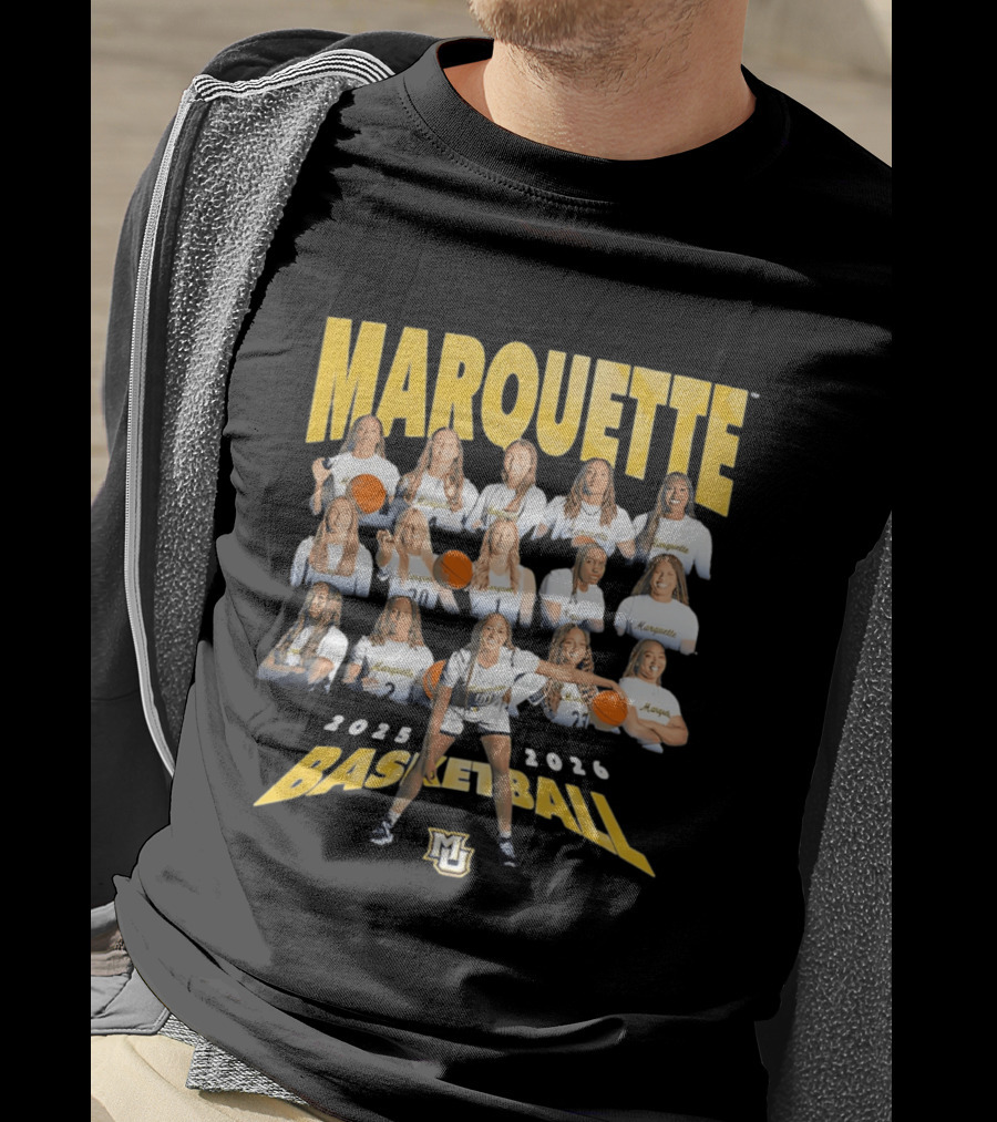 Marquette 2025 2026 Women's Basketball Team Collage T-Shirt