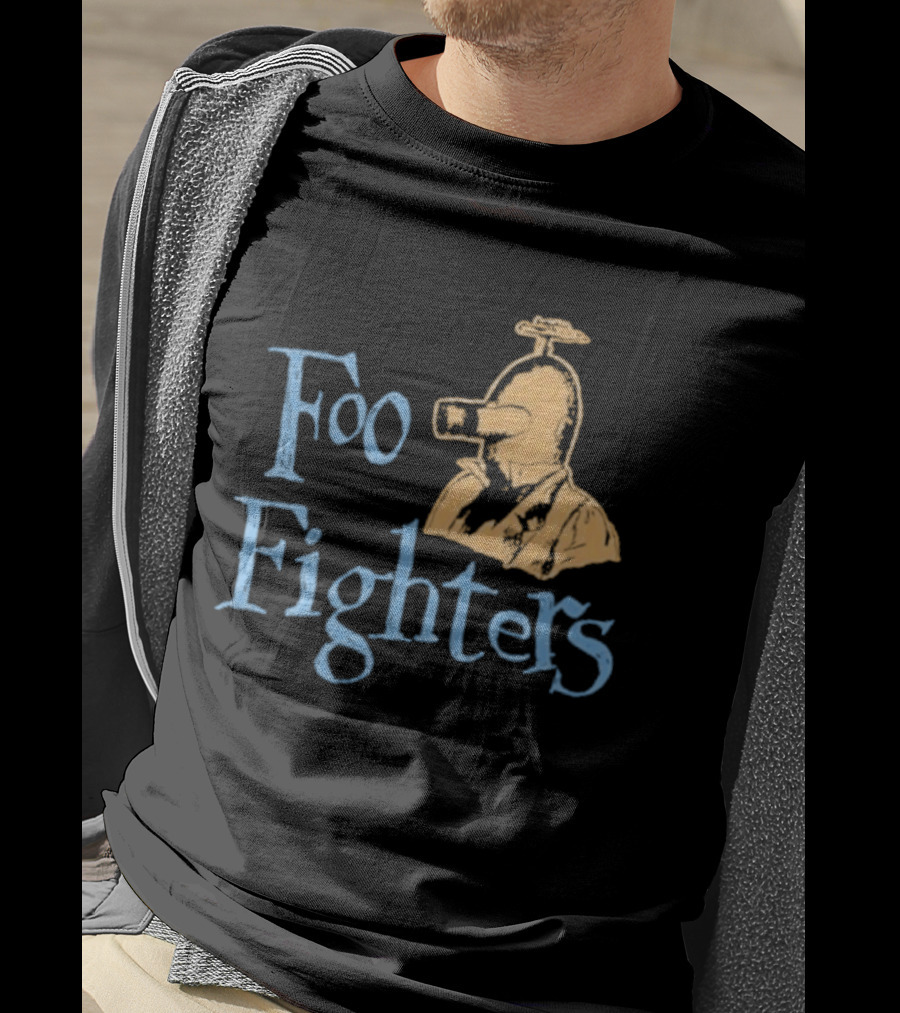 Foo Fighters Retro Pilot Helmet Sketch T-Shirt
