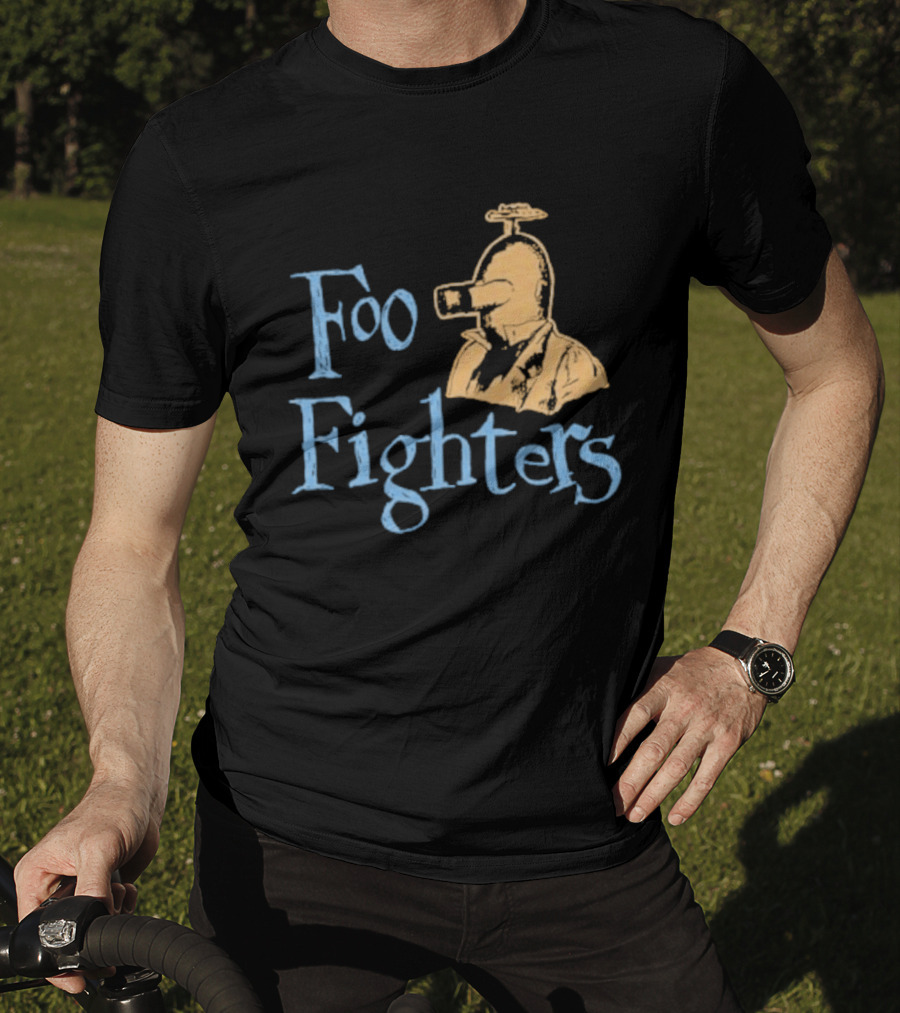 Foo Fighters Retro Pilot Helmet Sketch T-Shirt