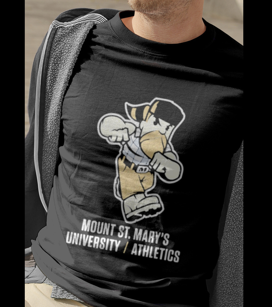 Mount St. Mary's University Athletics Sports Mascot Fight Pose T-Shirt