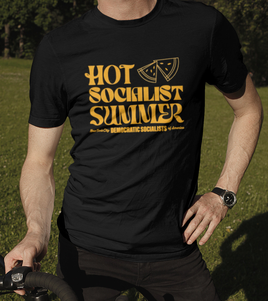 Hot Socialist Summer New York City Democrat Socialists Of America Pizza T-Shirt