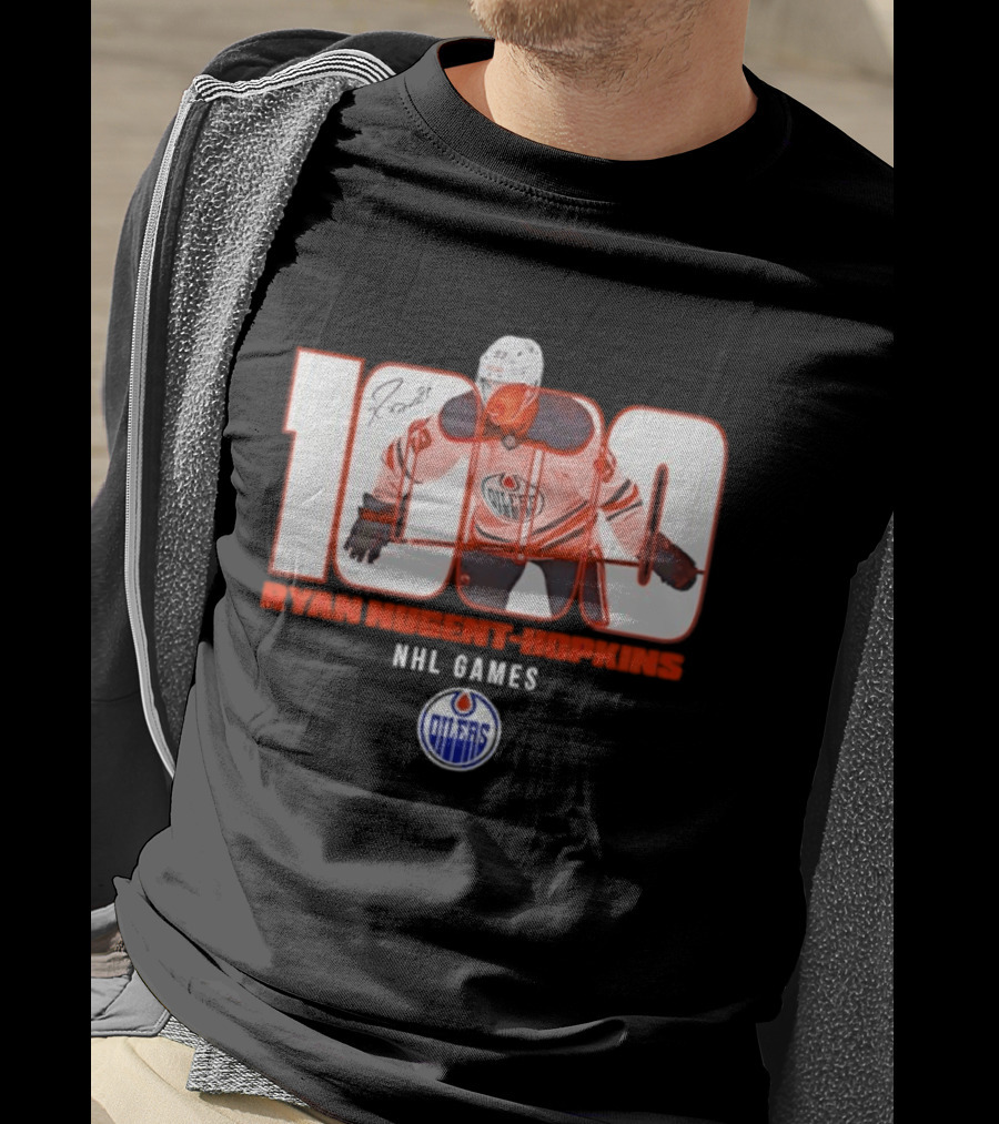Ryan Nugent Hopkins 1000 NHL Games Edmonton Oilers T-Shirt