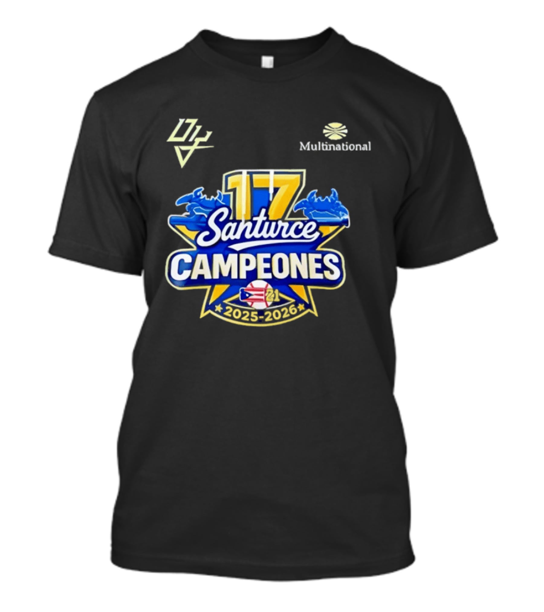 Santurce Campeones 2023 2026 LBPRC 17 Multinational T-Shirt