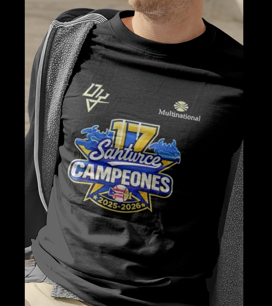 Santurce Campeones 2023 2026 LBPRC 17 Multinational T-Shirt