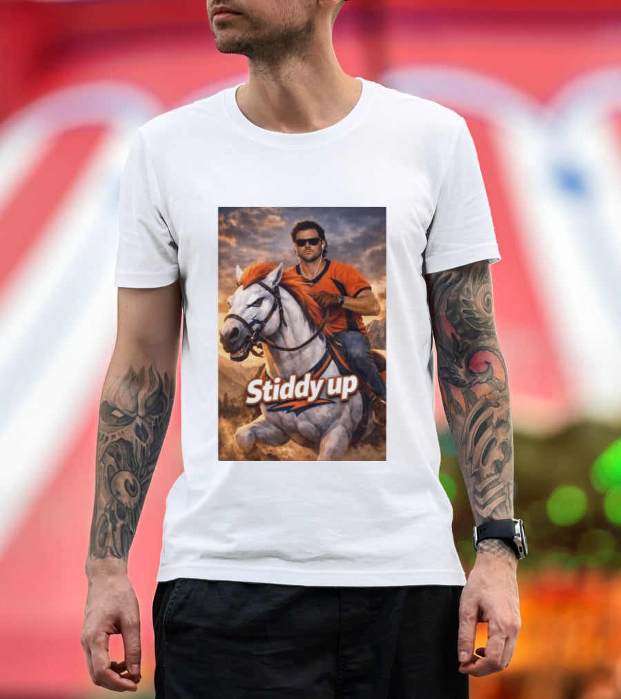 Jarrett Stidham Stiddy Up Horseback Adventure Denver Broncos Fans T-Shirt