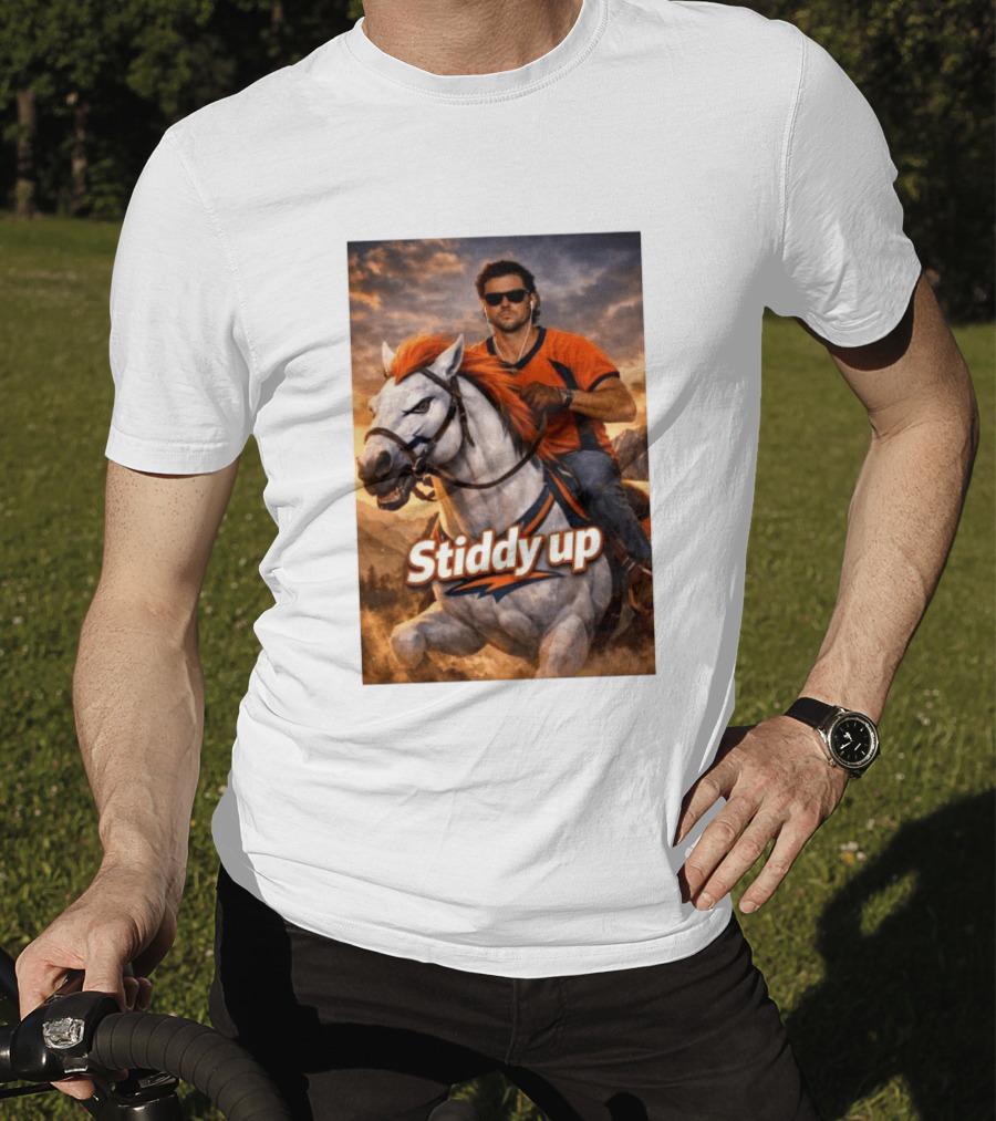 Jarrett Stidham Stiddy Up Horseback Adventure Denver Broncos Fans T-Shirt