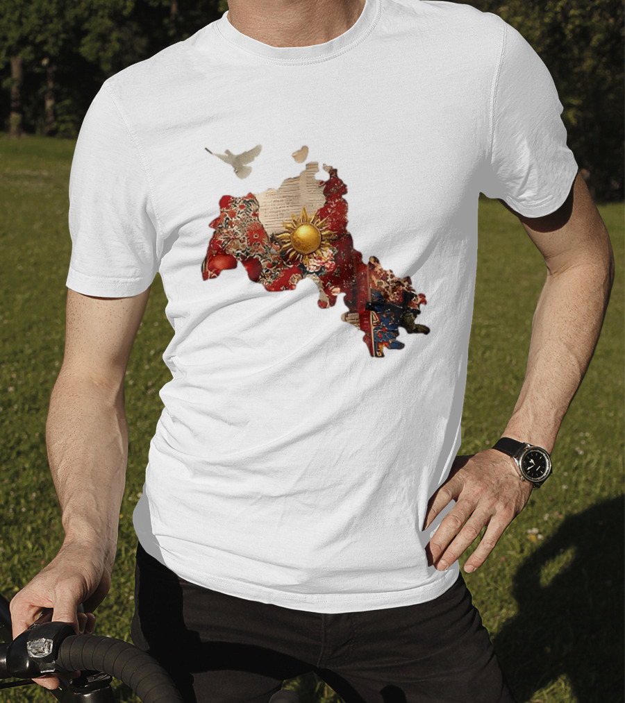 Map Of Kurdistan With Sun And Peace Dove T-Shirt