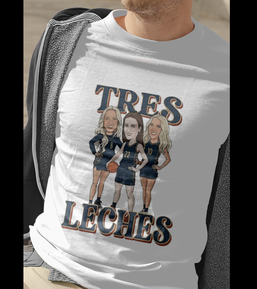 Tres Leches Caitlin Clark Kristy Wallace Kelsey Mitchell Indiana Fever WNBA T-Shirt
