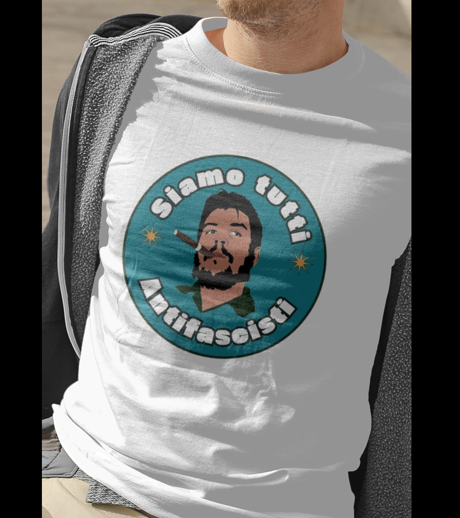 Siamo Tutti Antifascisti Portrait With Cigar And Stars T-Shirt