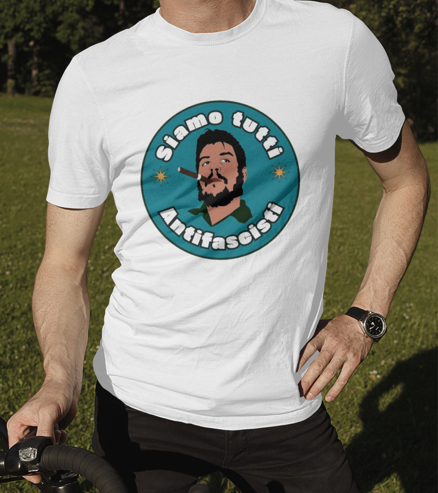 Siamo Tutti Antifascisti Portrait With Cigar And Stars T-Shirt