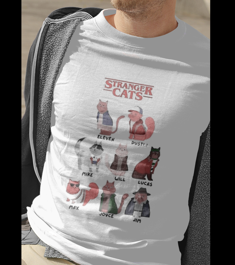 Stranger Cats Eleven Dustin Mike Will Max Hopper 2023 T-Shirt