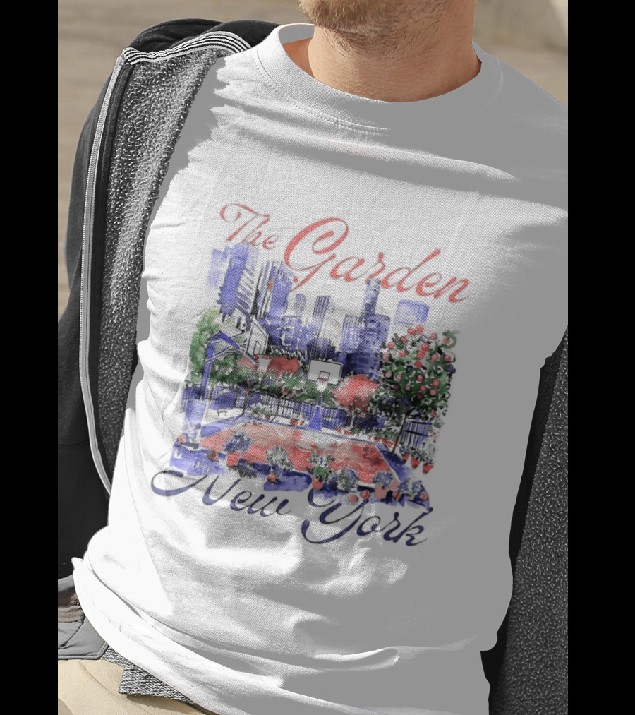 The Garden New York Basketball Court Cityscape T-Shirt